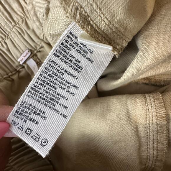 FREE PEOPLE Ready To Run Cinch Waist Pant in Parchment Size Medium Smocked Waist - Picture 13 of 14